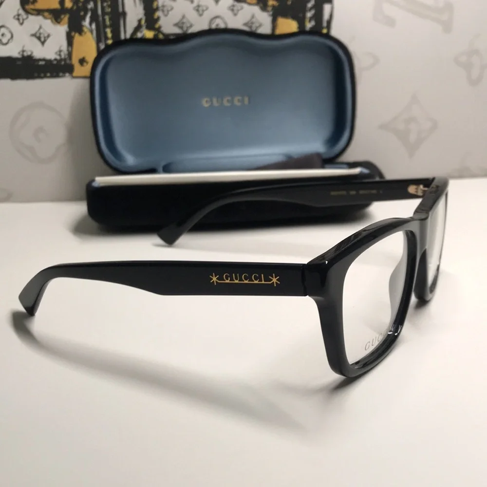 New Authentic Gucci Black Eyeglasses GG1177o 004